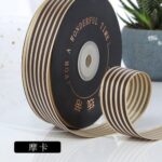 ALBERTAD 2.5Cm Black and White Stripe Grosgrain Ribbon Wrap Ribbon Decoration Ribbons DIY Crafts Materials Packaging Accessories – (Color: Dark Brown/Size: Width 25Mm 1 Meter)