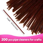 Praisebank Pipe Cleaners for Crafts (200pcs in Brown), 12 inch Long Pipe Cleaners, Brown Pipe Cleaners.…