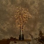 LITBLOOM Lighted Brown Willow Branches 30IN 100 LED with Timer Battery Operated, Tree Branch with Warm White Lights for Holiday Christmas Decoration Indoor Outdoor Use