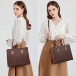 CHICAROUSAL Crossbody Purses and Handbags for Women PU Leather Tote Top Handle Satchel Shoulder Bags (Dark Brown -BR)