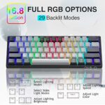 AULA RGB 60 Percent Wired Gaming Keyboard Mechanical, Mini Compact Hot Swappable Mechanical Gaming Keyboard Small with Brown Switches-Black&Grey