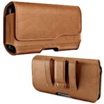 DeBin Holster for iPhone 14 Plus, 14 Pro Max, 13 Pro Max, 12 Pro max, 11 Pro max, Xs max, 8 Plus, 7 Plus, Cell Phone Belt Holder Case with Clip Pouch Cover (Fits with Otterbox Commuter Case) Brown