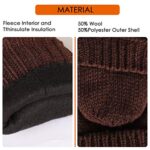 Bodvera Thermal Insulation Fingerless Texting Wool Gloves for Women and Men Winter Warm Knitted Convertible Mittens Flap