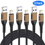 Durcord iPhone Charger, [MFi Certified] 3Pack 6FT USB A Cable for Long Charger Cable, Fast iPhone Charging Cord Compatible with with iPhone Xs Max/XS/XR/X/8/7/6S/6/Plus/SE/iPad(Brown)