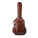 Vaguelly Guitar Case,40/ 41Inches Water Resistent Guitar Gig Bag with Double Shoulder Straps,PU Leather Guitat Storage Bag, Brown Acoustic Folk Guitar Bag
