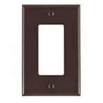 Leviton 80601 1-Gang Decora/GFCI Device Decora Wallplate, Midway Size, Thermoset, Device Mount, Brown