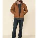 Carhartt mens Relaxed Fit Washed Duck Sherpa-lined Jacket Work Utility Outerwear, Carhartt Brown, XX-Large US