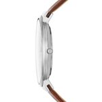 Skagen Men’s Ancher Quartz Analog Stainless Steel and Leather Watch, Color: Silver/Brown (Model: SKW6082)