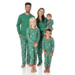 Peanuts Snoopy Family Matching Pajamas Holiday Festive Nightwear Sleepwear 2-Piece Sets for Christmas with Woodstock Charlie Brown Linus for Men Women Kids Baby (Green Polka Dot, 6YR)