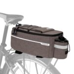 MOSISO Bike Rack Bag, Waterproof Bike Trunk Cooler Bag Insulated Bicycle Rear Seat Bag Cycling Bike Backseat Storage Cargo Luggage Saddle Shoulder Bag, Brown