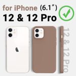 AOTESIER Compatible with iPhone 12 Case and iPhone 12 Pro Case 6.1 inch,Silky Touch Premium Soft Liquid Silicone Rubber Anti-Fingerprint Full-Body Protective Flexible Bumper Case (Light Brown)
