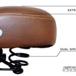 Made in Taiwan, Fito MF Oversized 10.5″ Synthetic Leather Retro Beach Cruiser Bicycle Comfort Bike Seat Saddle – Brown