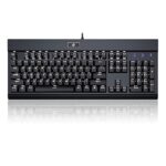 EagleTec KG010 Mechanical Keyboard Wired Ergonomic Brown Switches Equivalent for Office PC Home or Business (Black Keyboard White Backlit)