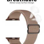 AMANECER Stretchy Nylon Watch Bands Compatible with Apple Watch Ultra 2/1 SE Series 9/8/7/6/5/4/3/2/1, Adjustable Braided Elastic Sport Loop Rugged Straps for iWatch Women Men (Walnut Saddle Brown, 38/40/41MM)