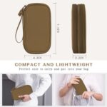 FYY Electronic Organizer, Travel Cable Organizer Bag Pouch Electronic Accessories Carry Case Portable Waterproof Double Layers All-in-One Storage Bag for Cable, Cord, Charger, Phone, Earphone Brown