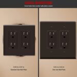 ENERLITES Double Decorator Switch Cover, Two Gang Outlet Wall Plate, Gloss Finish, Oversized 2-Gang 5.50″ x 5.50″, Unbreakable Polycarbonate Thermoplastic, UL Listed, 8832O-BR, Brown