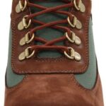 Timberland Leather and Fabric Field Boot (Toddler/Little Kid/Big Kid),Brown/Olive,2.5 M US Little Kid