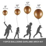 110pcs Dark Brown Balloon Garland Arch Kit, 18 12 10 5 Inch Brown Latex Balloons Different Sizes Pack for Graduation Wedding Birthday Baby Shower Halloween Party Decorations