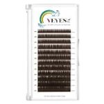VEYES INC Colored Lash Extensions 03 05 07 C/D Curl 8-16mm Mixed Length Tray, Premium Individual Silk Eyelashes, Professional Supplies for Lash Techs (Dark Brown 0.05 D 8-16mm)