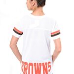 Ultra Game NFL Cleveland Browns Womenss Soft Mesh Jersey Varsity Tee Shirt, White, Medium