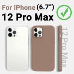 AOTESIER iPhone 12 Pro Max Phone Case,Premium Soft Liquid Silicone Rubber Full-Body Shockproof Protective Case with [Soft Anti-Scratch Microfiber Lining] Slim Thin Cover, 6.7 inch, Light Brown