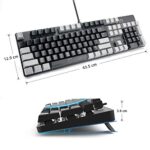 Qisan Mechanical Gaming Keyboard Full Size 104 Keys US Layout Wired Brown Switch Backlit Keyboard with Black & Grey Color