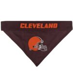 Pets First NFL DOG BANDANA – CLEVELAND BROWNS REVERSIBLE PET BANDANA. 2 Sided Sports Bandana with a PREMIUM Embroidery TEAM LOGO, Small/Medium. – 2 Sizes & 32 NFL Teams available