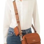 Kate Spade New York Women’s Rosie Pebbled Leather Flap Camera Bag, Warm Gingerbread
