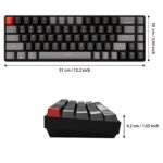 Qisan Mechanical Gaming Keyboard Dual Mode 2.4G/BT Wireless Keyboard with Brown Switch Mini Design (60%) 68 Keys Keyboard US Layout Black & Grey Combo Color for Office or Light PC Gaming