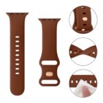 Sport Bands Compatible with Apple Watch Band 41mm 40mm 38mm, Soft Silicone Correa Wristband Replacement Strap Compatible for Apple Watch SE2 SE Series 9 8 7 6 5 4 3 Women Men, Brown, 38mm/40mm/41mm