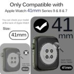 Miimall Compatible for Apple Watch Series 8 41mm Case with Built-in Glass Screen Protector, Hard PC Shockproof Anti-Scratch Waterproof Bumper Case for Apple Watch 41mm Series 8 & 7 Accessories, Brown