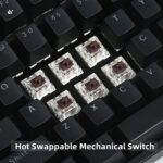 IROK FE87/104 RGB Mechanical Keyboard, Hot Swappable Gaming Keyboard, Customizable Backlit, Magnet Upper Cover Type-C Wired Keyboard for Mac Windows-Black/Brown Switch