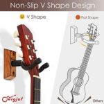 SNIGJAT Guitar Wall Hanger, 2 Pack Guitar Wall Mount, Guitar Hanger Wall Holder Stand for Acoustic Guitar, Hardwood Guitar Wall Hangers for Bass, Banjo, Mandolin, Musical Instruments Accessories