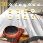 SoundMe Small Sound Machine Brown Noise Machine 30 Soothing Natural Sounds Rain Fan Pink White Noise Machine for Baby Kids Adults with 36 Volume Control Powered by AC or USB Sleep Timer Wood Grain