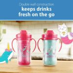 Dr. Brown’s Milestones Insulated Sippy Cup with Straw and Handles, Pink, 10oz, 2 Pack, 12m+