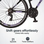 Schwinn GTX 1.0 Comfort Adult Hybrid Bike for Men and Women, Dual Sport Bicycle, 700c Wheels, 17.5-Inch Step-Through Aluminum Frame, 21-Speed Twist Shifters, Alloy Linear Pull Brake, Black