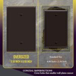 ENERLITES Blank Device Wall Plate, Gloss Finish, Over-Size 1-Gang 5.5″ x 3.5″, Unbreakable Polycarbonate Thermoplastic, UL Listed, 8801O-BR, Brown
