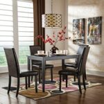Signature Design by Ashley Kimonte Modern 19″ Faux Leather Upholstered Armless Dining Chair, 2 Count, Dark Brown