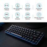 RK ROYAL KLUDGE RK68 Wireless Hot Swappable 65% Mechanical Keyboard, 68 Keys Compact BT5.0 Gaming Keyboard with Stand-Alone Arrow/Control Keys, Black, Tactile Brown Switch