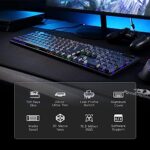 Redragon K619 Horus RGB Mechanical Keyboard, Ultra-Thin Designed Wired Gaming Keyboard w/Low Profile Keycaps, Dedicated Media Control & Tactile Brown Switches, Pro Software Supported