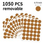 Yeachlaing 0.75 Inch Removable Color Code Dot Sticker Round Labels,Garage Sale Stickers Price Tags Label Blank Yard Sale Circle Dot Stickers(1050 Pack,Brown)