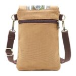 SILKAREA Cell Phone Purse Small Crossbody Bag for Women Lightweight Phone Holder Handbag Wallet with 2 Shoulder Strap (Brown)