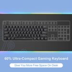 DIERYA 60% Mechanical Keyboard, DK61se Wired Gaming Keyboard with Brown Switches, LED Backlit Ultra-Compact 61 Keys Mini Office Keyboard for Windows Laptop PC Gamer Typist?Black?