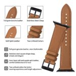 POWER PRIMACY Bands Compatible with Apple Watch Band 41mm 40mm 38mm,Top Genuine Leather Apple Watch Strap for iwatch Series 8 7 6 5 4 3 2 1 SE for Men Women (Brown/Black, 38mm 40mm 41mm)