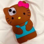Cat Case 3D Cartoon Animal Cover,Kids Girls Animated Fun Kawaii Soft Funny Unique Character Cases (iPhone 11,Brown/Blue)