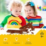 Unirolic Classic Building Bricks, 100 Piece 2×4 Building Blocks STEM Creative Building Toys Compatible with All Major Brands, MOC Building Bricks DIY Play Set for Kids(Brown)