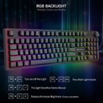 KOORUI Gaming Keyboards,104 Keys Full Size Mechanical Keyboard Wired 26 RGB Backlit with Brown Switch Gamer Keyboards for Windows MacOS Linux