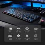 Redragon K622 Horus TKL RGB Mechanical Keyboard, Ultra-Thin Designed Wired Gaming Keyboard w/Low Profile Keycaps, Dedicated Media Control & Tactile Brown Switch, Pro Software Supported