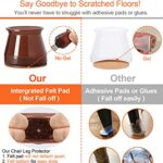 24 pcs Brown Chair Leg Floor Protectors, Furniture Felt Pads Silicone Covers caps for Chairs,Chair Leg Protectors for Hardwood Floors (Large fit:1.3”-2”)