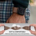 OXWALLEN Solo Loop Band Compatible with Apple Watch 9/8/7 Ultra/Ultra 2 49mm 45mm 42mm 44mm, Stretchy Nylon Braided Stretch Sport Strap for iWatch SE Series 9/8/7/6/5/4/3, Women Men, Light Brown